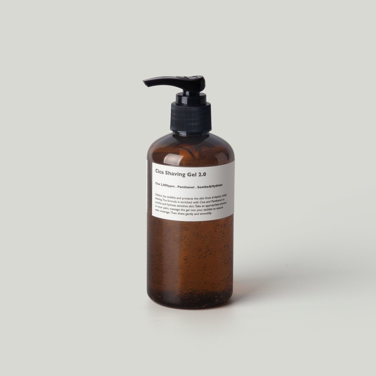 LAZY SOCIETY Shaving Set 24 Packs - Gentleman Korea men’s Cica shaving gel bottle, brown pump dispenser for gentle Korean skincare routine